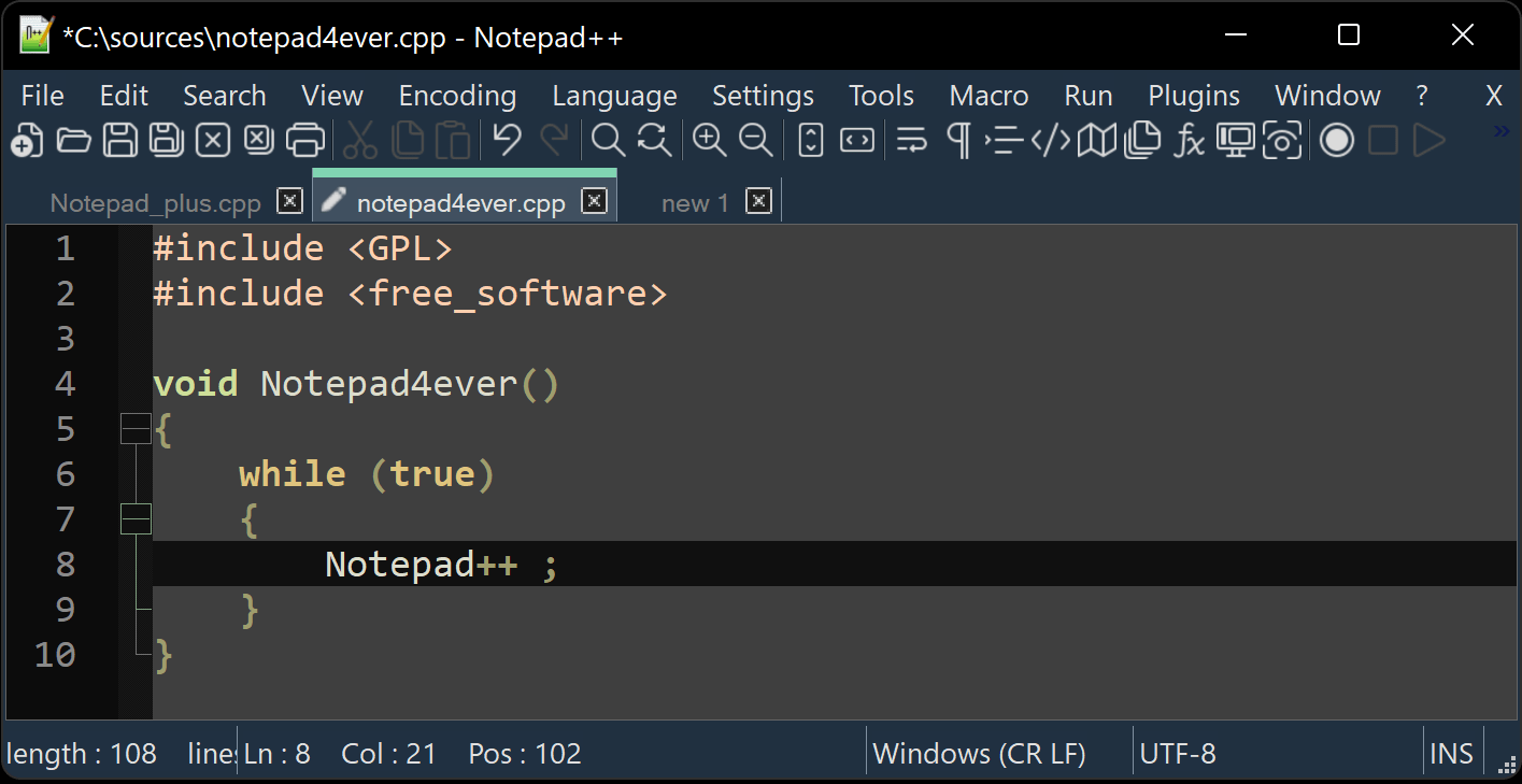 Notepad++ 软件截图